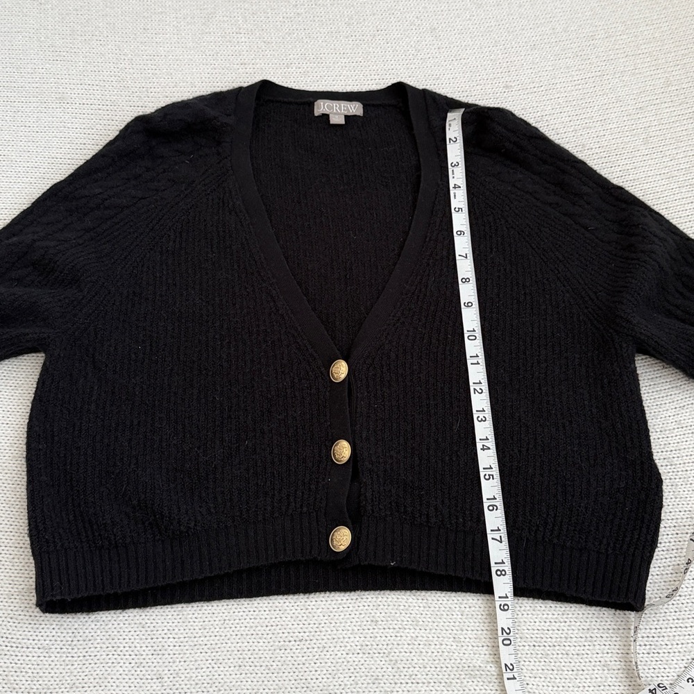 J Crew Merino Wool/Alpaca Tank and Cardigan Sweater Set Black Size Medium - Picture 4 of 13